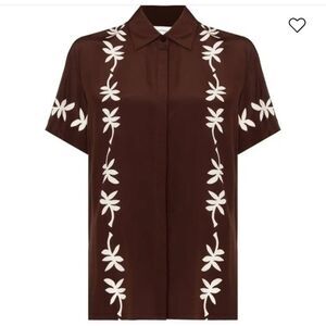 Matteau silk fig leaf shirt In Brown Sz 2